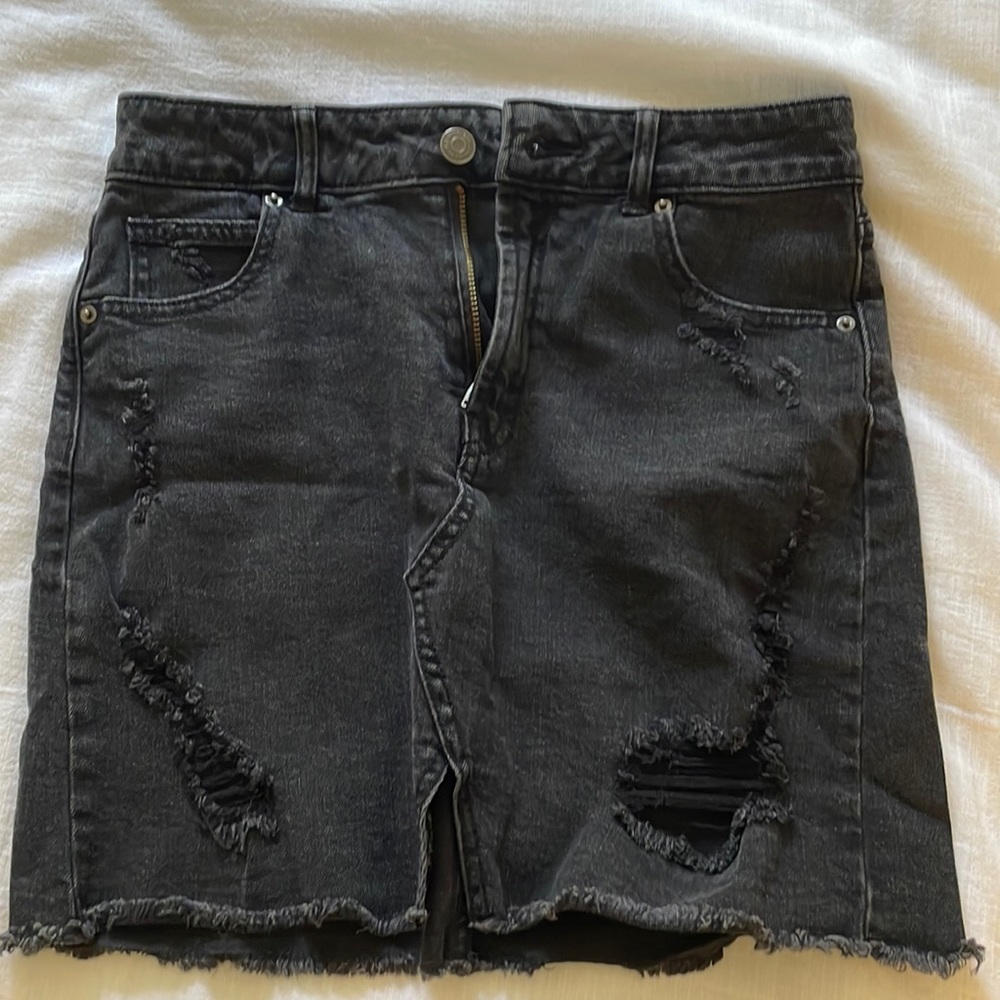 Black jean skirt